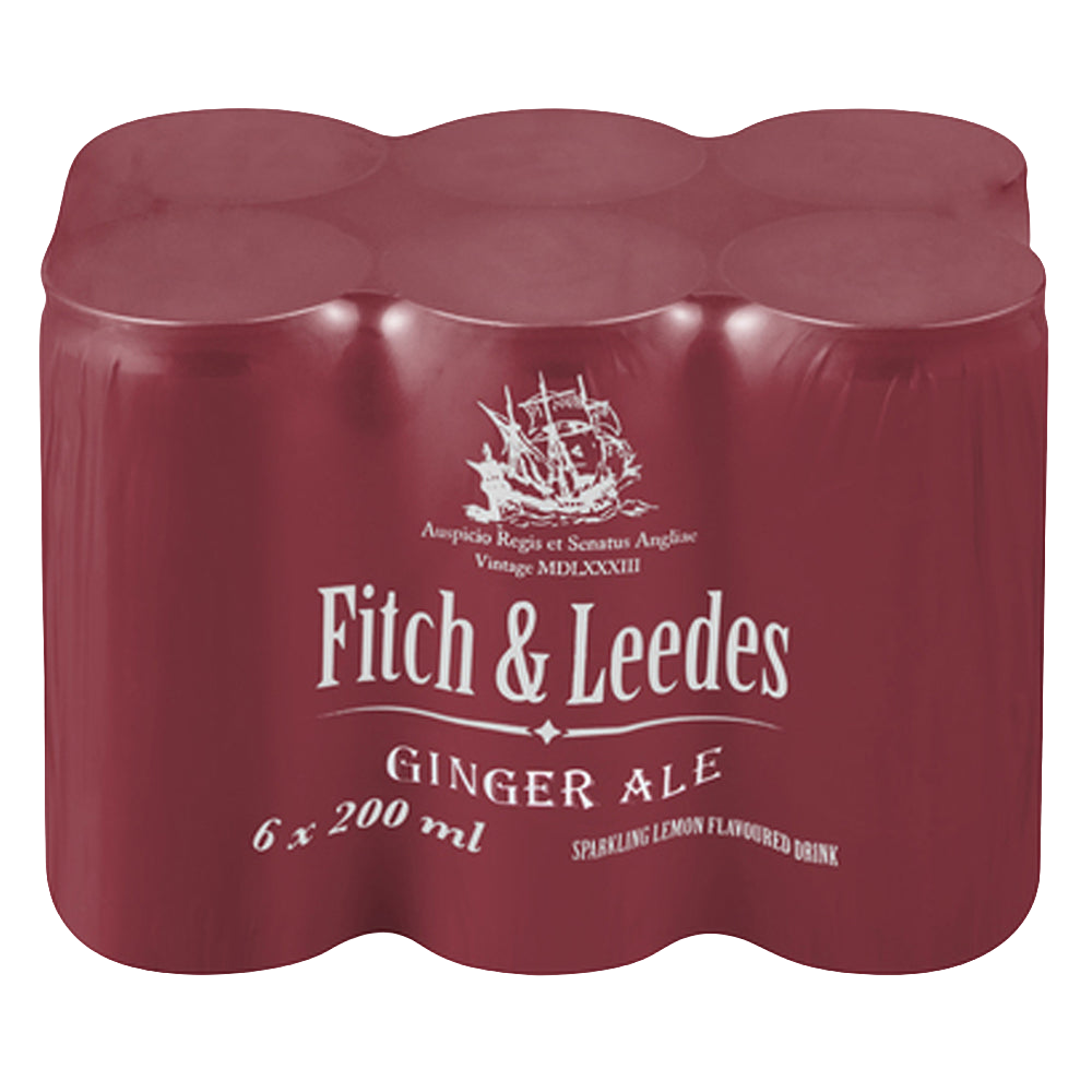 Fitch & Leedes Ginger Ale 200ml Pacote com 6