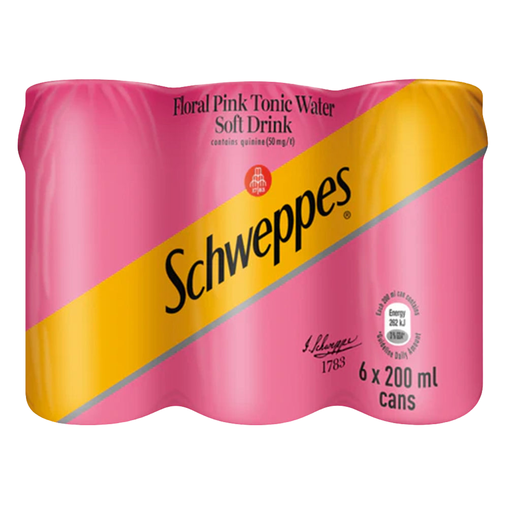 Schweppes Floral Pink Tonic Lata de 200ml Pacote com 6