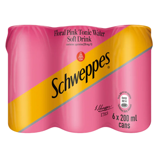 Schweppes Floral Pink Tonic Lata de 200ml Pacote com 6